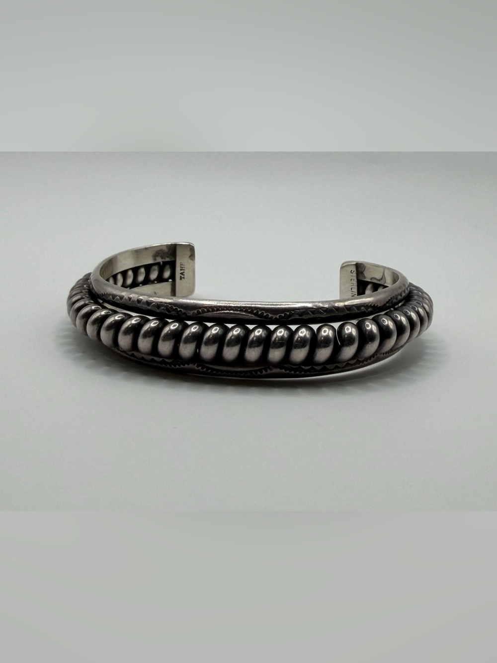 Vintage Sterling Silver 925 Tahe Cuff Bracelet